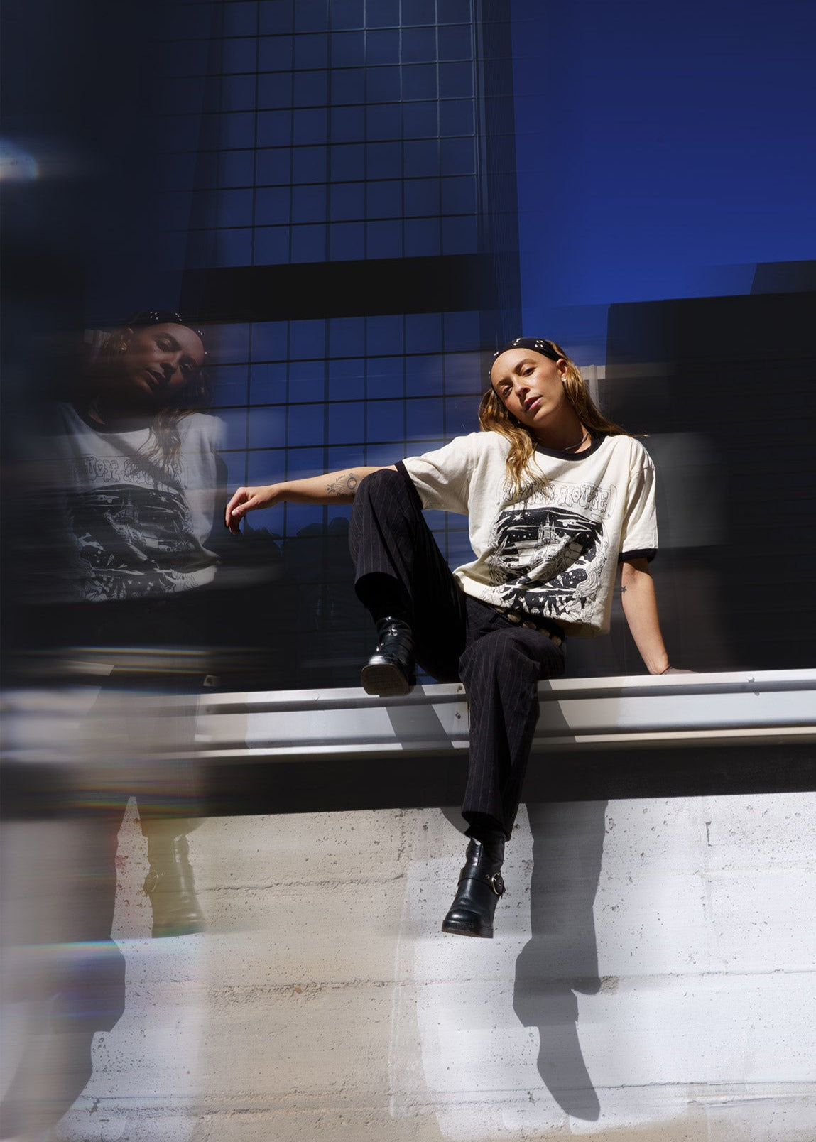 Ship and Sirens T-Shirt Black and White