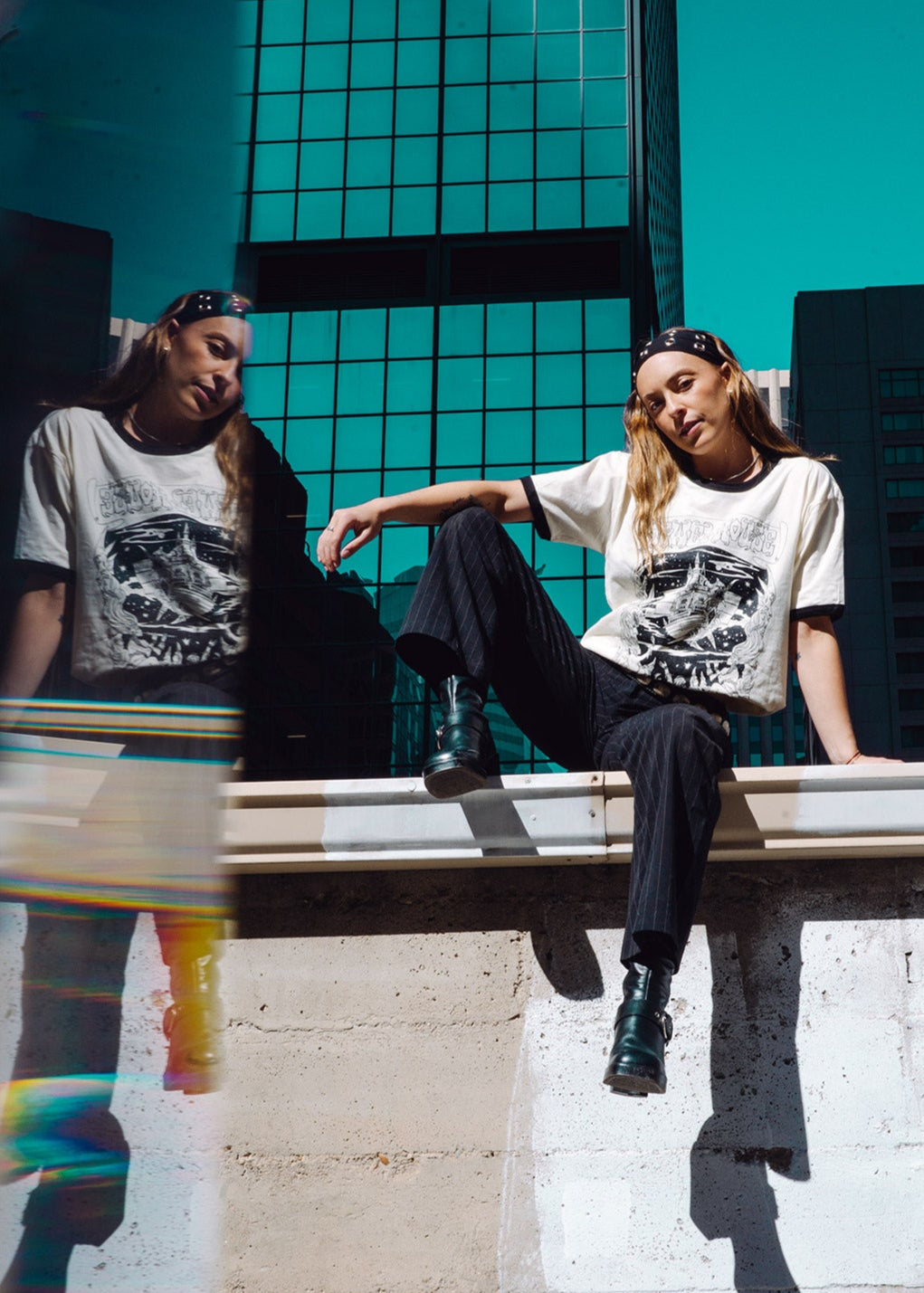 Ship and Sirens T-Shirt Black and White